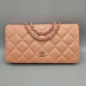 💮CHANEL Authentic Peach Leather Wallet/Clutch💮